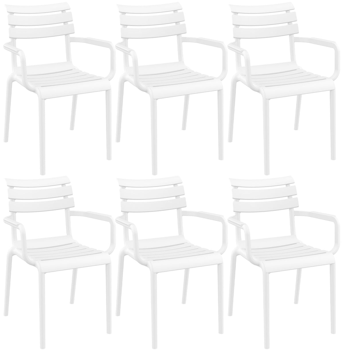 6er Set Stühle Paris weiß