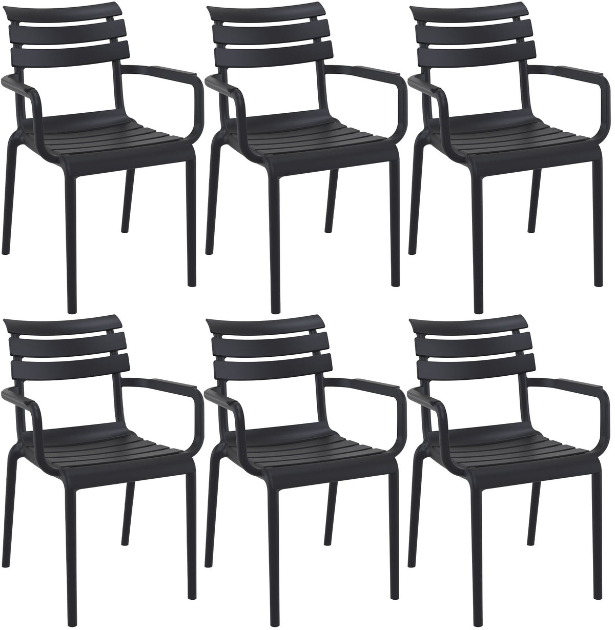 6er Set Stühle Paris schwarz