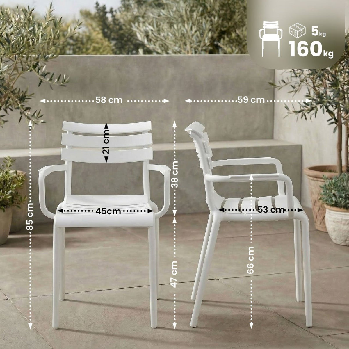 6er Set Stühle Paris weiß