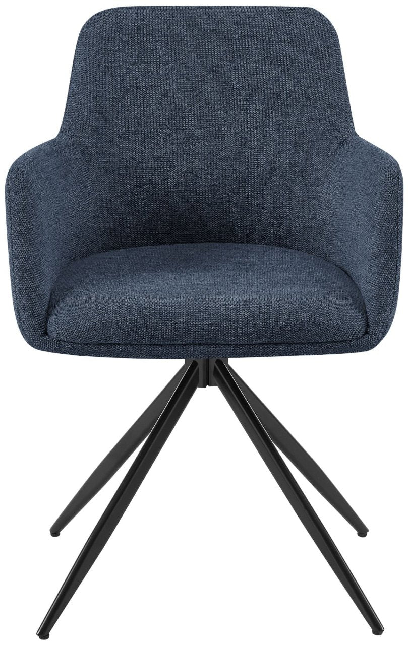 2er Set Esszimmerstuhl Olema Stoff blau