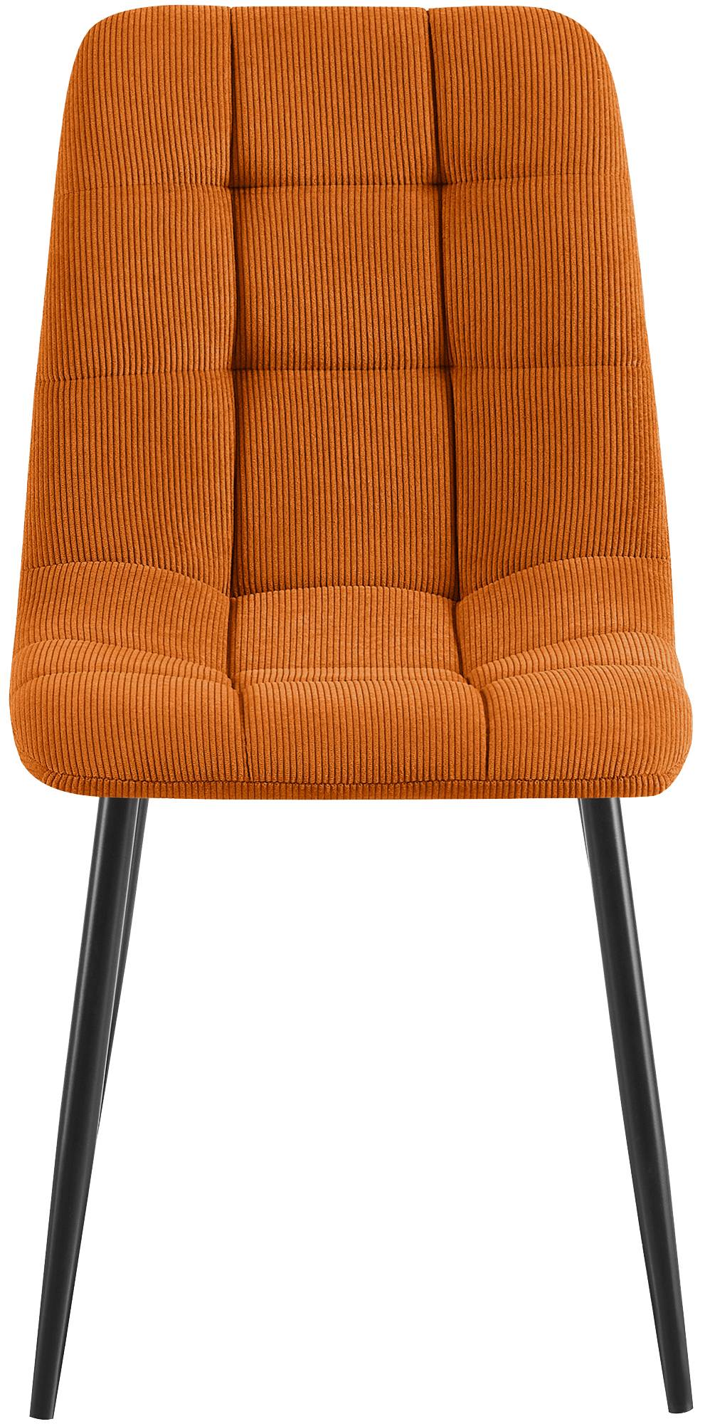 Set van 2 eetkamerstoelen Antibes ribstof oranje orange