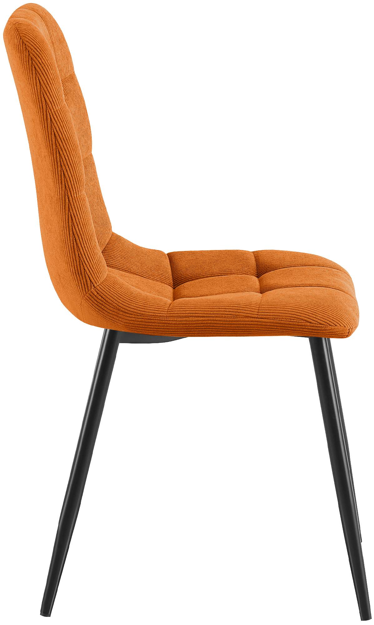 Set van 2 eetkamerstoelen Antibes ribstof oranje orange
