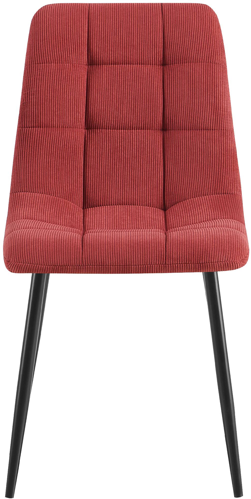 Set van 2 eetkamerstoelen Antibes ribstof bordeauxrood bordeauxrot
