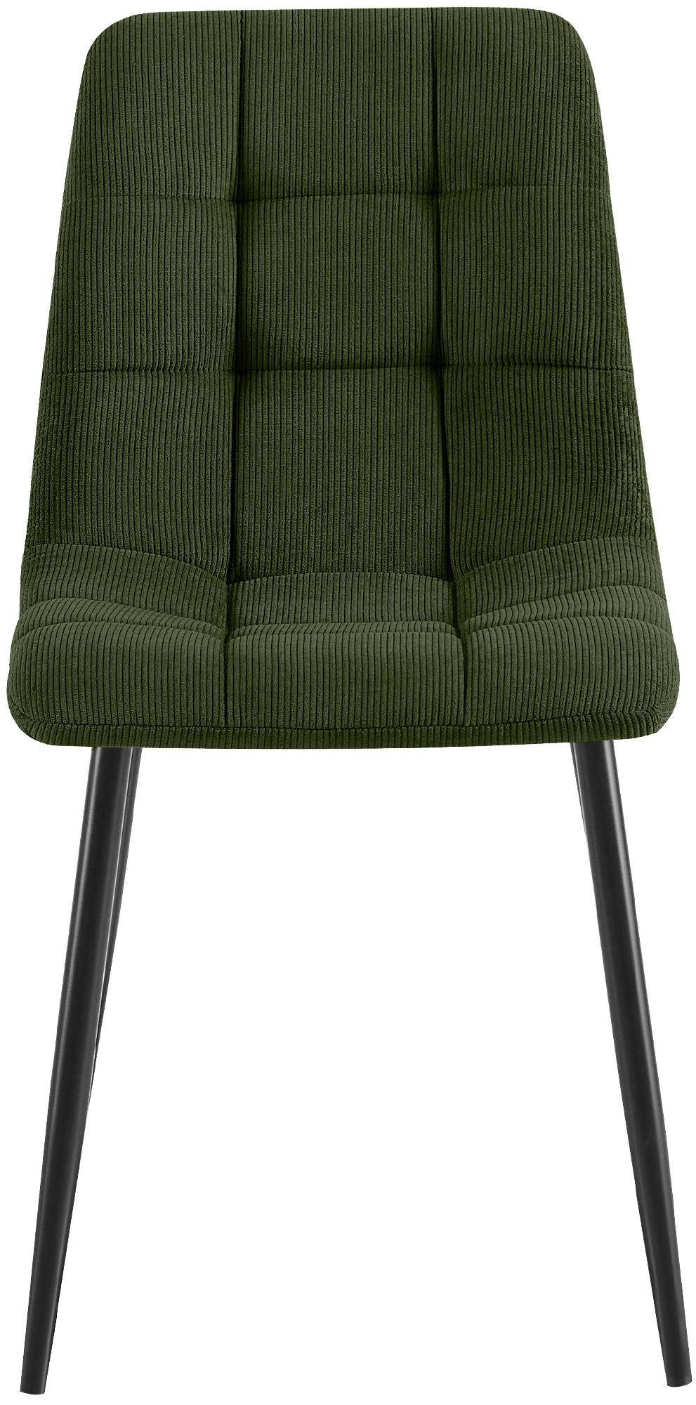 Set van 2 eetkamerstoelen Antibes ribstof groen grün