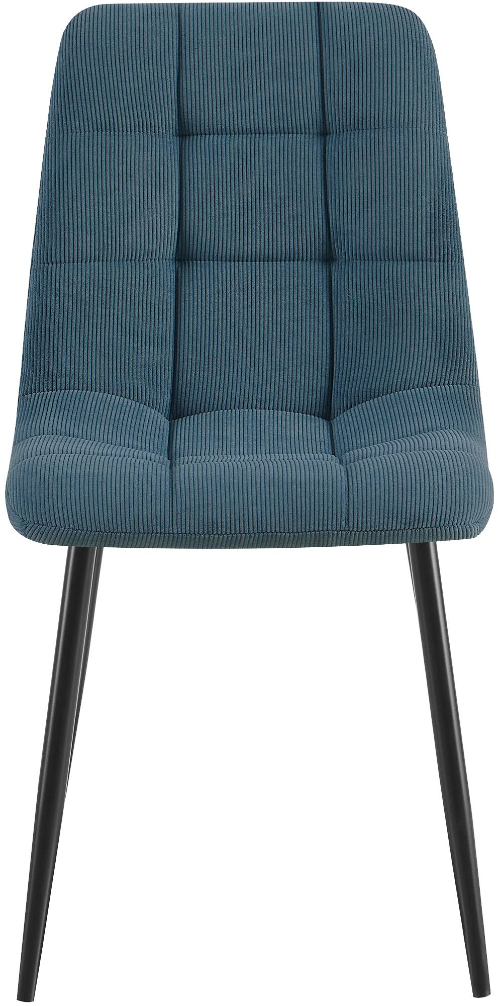 Set van 2 eetkamerstoelen Antibes ribstof blauw blau