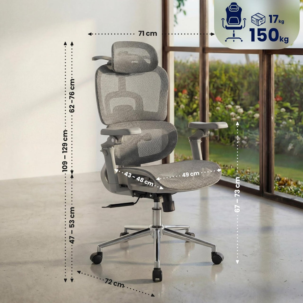 Bürostuhl Jenson grau