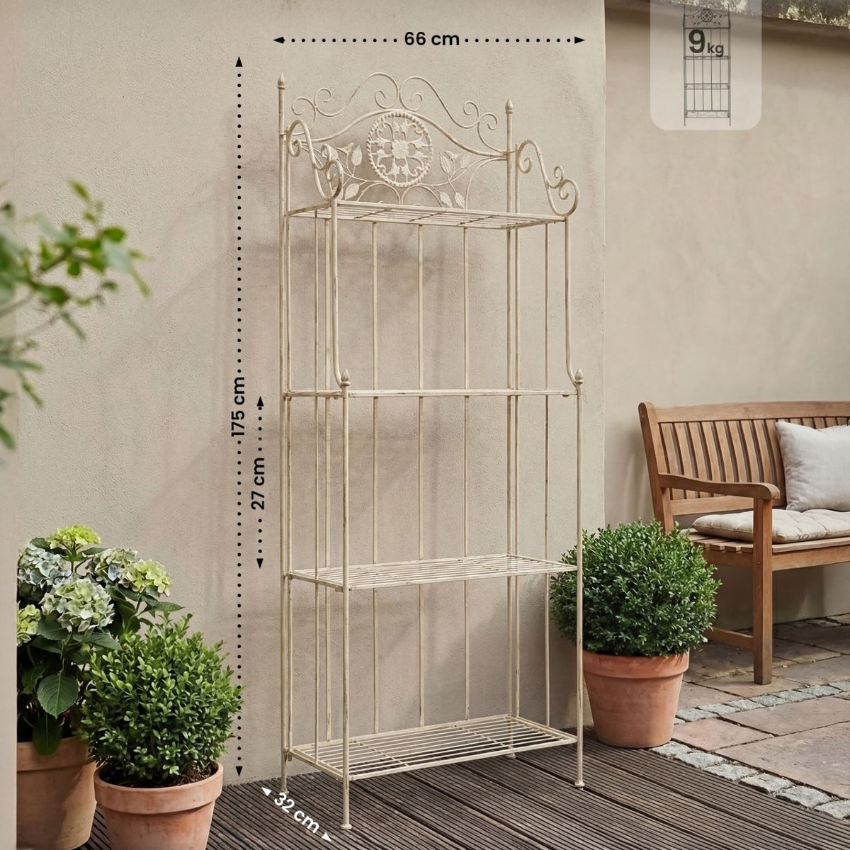 Plantenrek Flora antiek/creme antik-creme