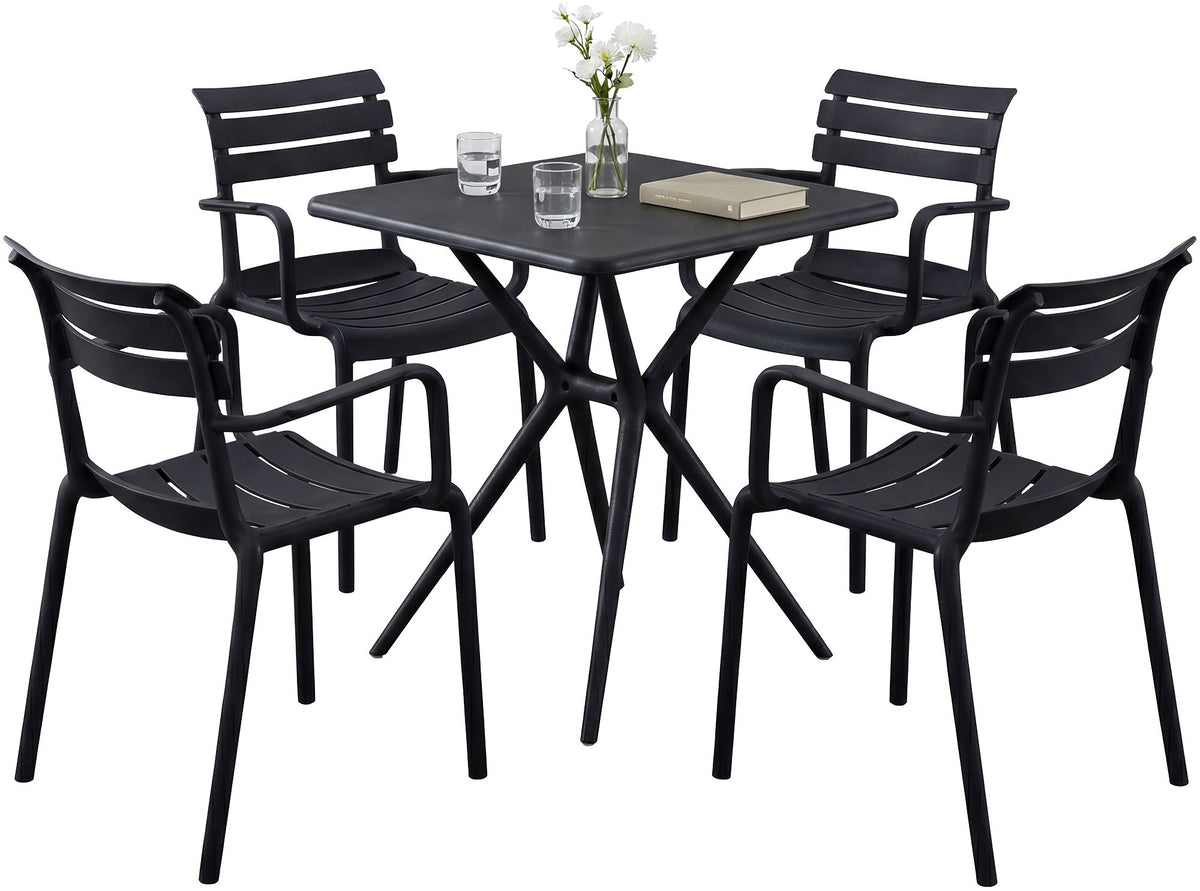 Tuinmeubelset Avena met 4 stoelen zwart schwarz