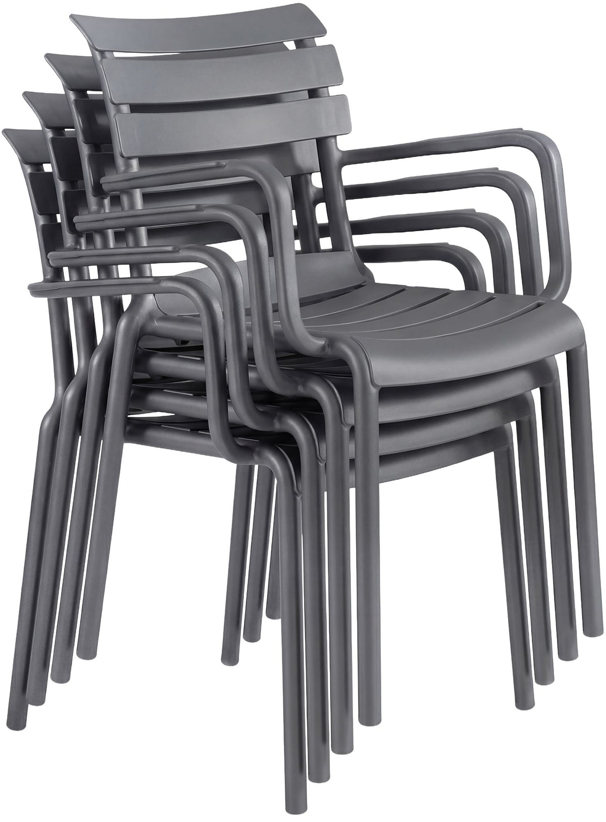 Tuinmeubelset Avena met 4 stoelen donkergrijs dunkelgrau