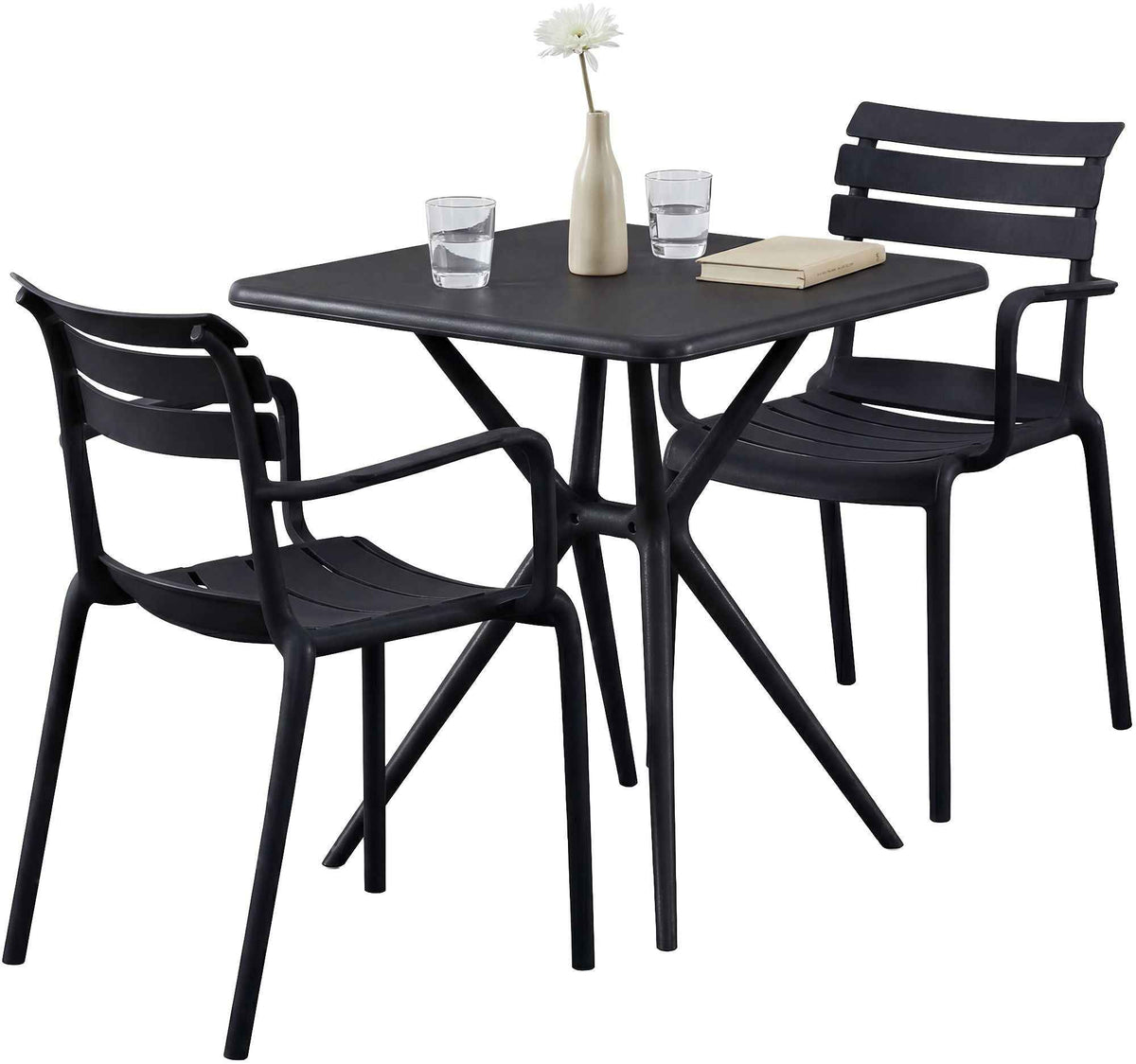 Tuinmeubelset Avena met 2 stoelen zwart schwarz