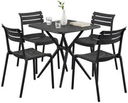 Tuinmeubelset Vela met 4 Stoelen zwart schwarz