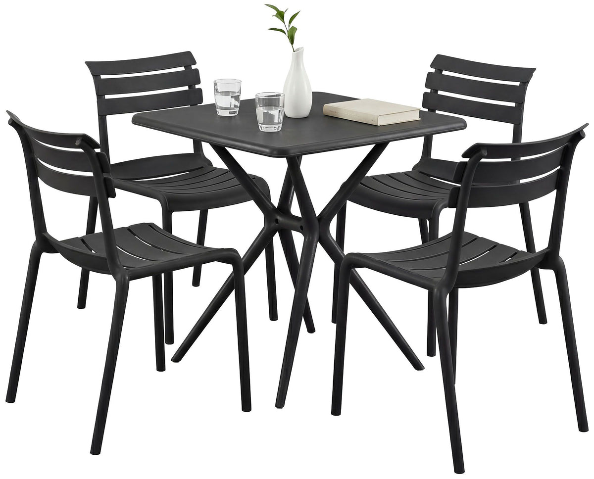 Tuinmeubelset Vela met 4 Stoelen zwart schwarz