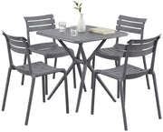 Tuinmeubelset Vela met 4 Stoelen donkergrijs dunkelgrau