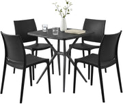 Tuinset Amino met 4 stoelen zwart schwarz