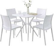 Tuinset Amino met 4 stoelen wit weiß