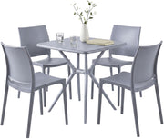 Tuinset Amino met 4 stoelen grijs grau