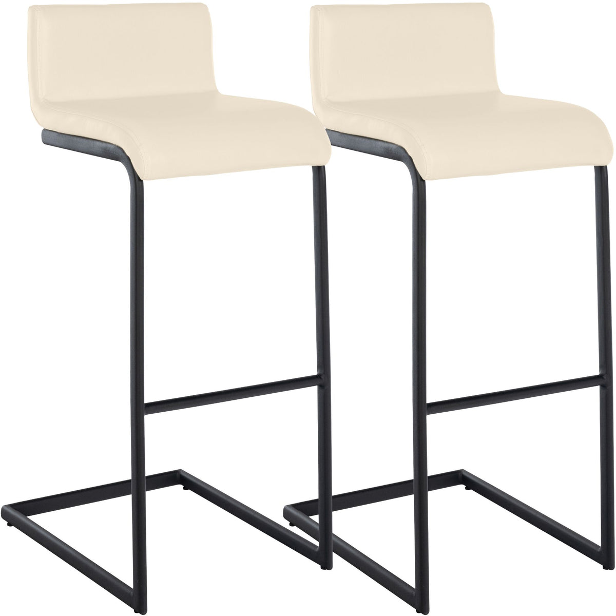 2er Set Barhocker Newport B Kunstleder creme