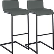 2er Set Barhocker Newport B Kunstleder dunkelgrau