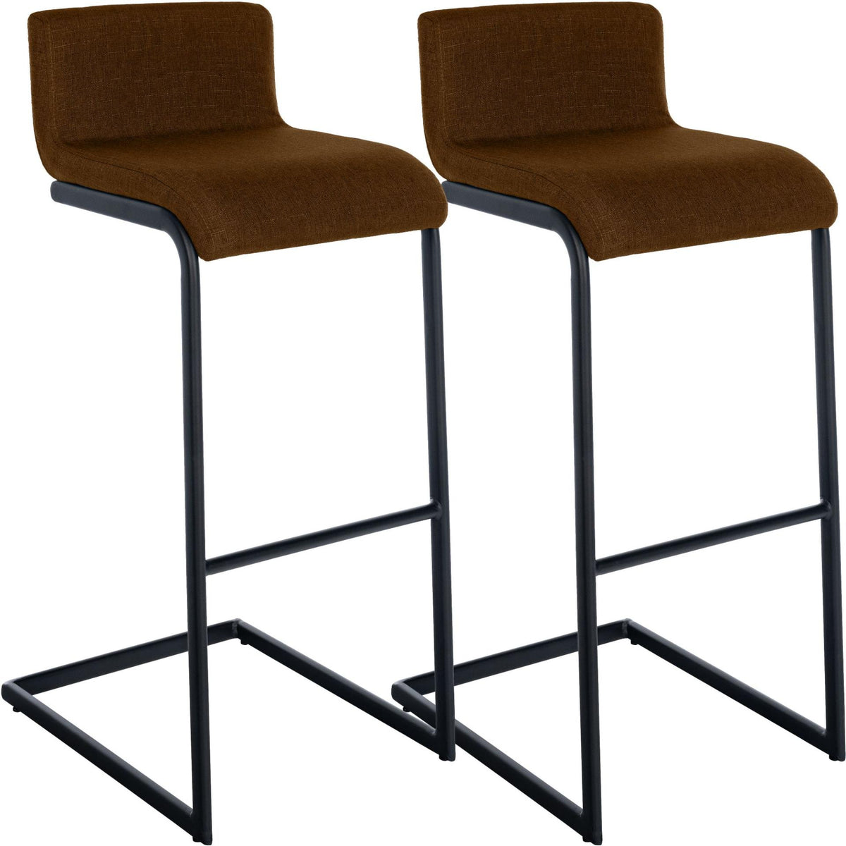 2er Set Barhocker Newport B Stoff braun