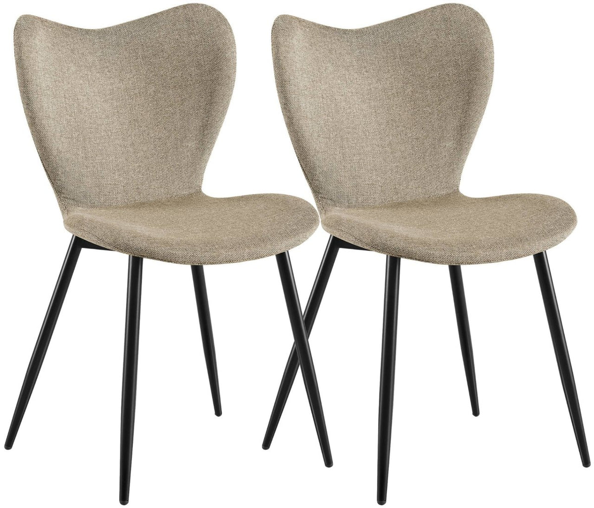 2er Set Esszimmerstuhl Maika Stoff taupe