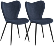2er Set Esszimmerstuhl Maika Stoff blau