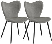 2er Set Esszimmerstuhl Maika Stoff grau