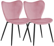 2er Set Esszimmerstuhl Maika Samt rosa