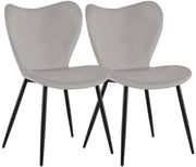 2er Set Esszimmerstuhl Maika Samt grau