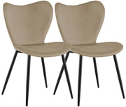 2er Set Esszimmerstuhl Maika Samt taupe