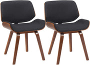Set van 2 Eetkamerstoelen Beverley walnoot/zwart walnuss/schwarz
