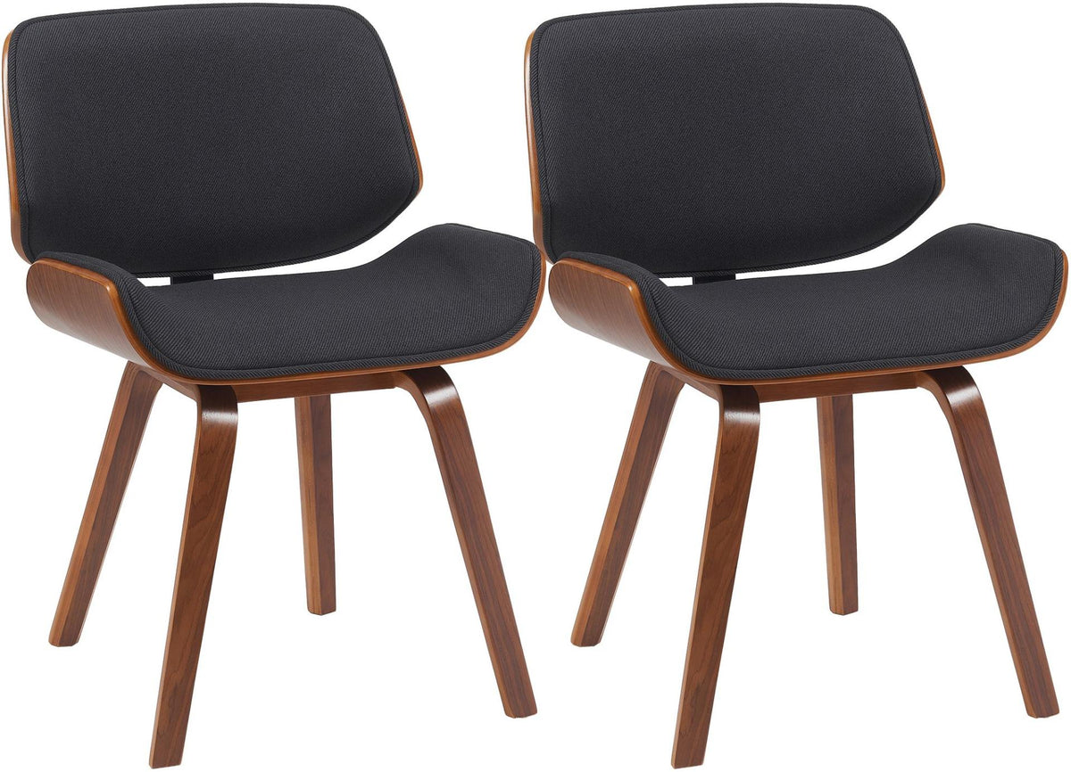 Set van 2 Eetkamerstoelen Beverley walnoot/zwart walnuss/schwarz