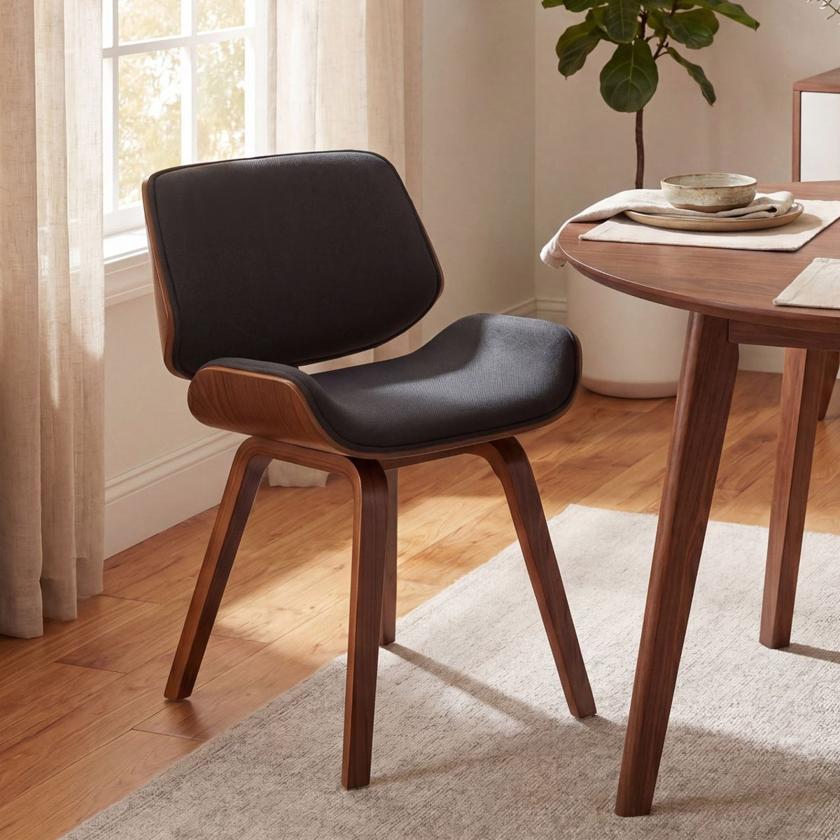 Set van 2 Eetkamerstoelen Beverley walnoot/zwart walnuss/schwarz