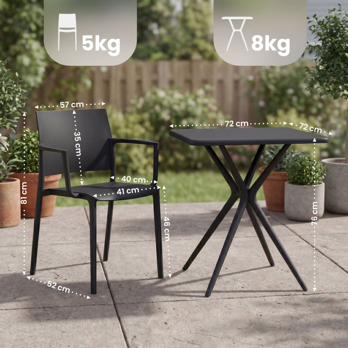 Tuinmeubelset Pula zwart schwarz