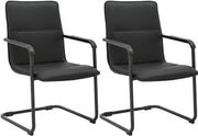2er Set Besucherstuhl Seattle schwarz/schwarz