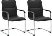 2er Set Besucherstuhl Seattle schwarz