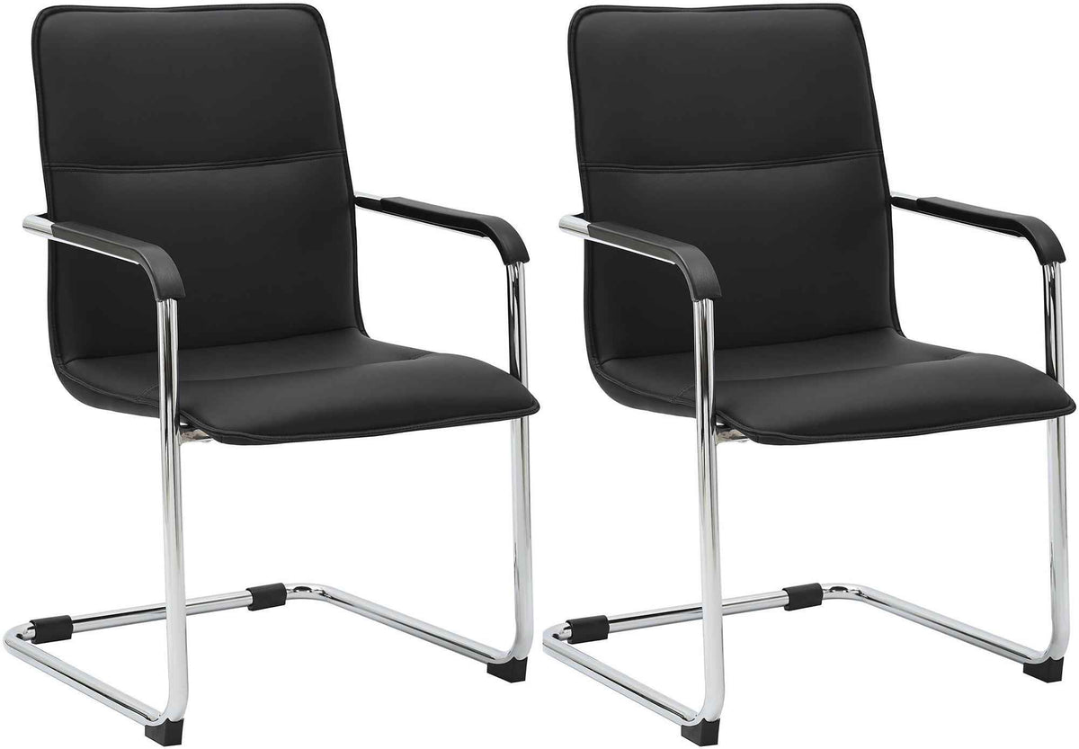 2er Set Besucherstuhl Seattle schwarz