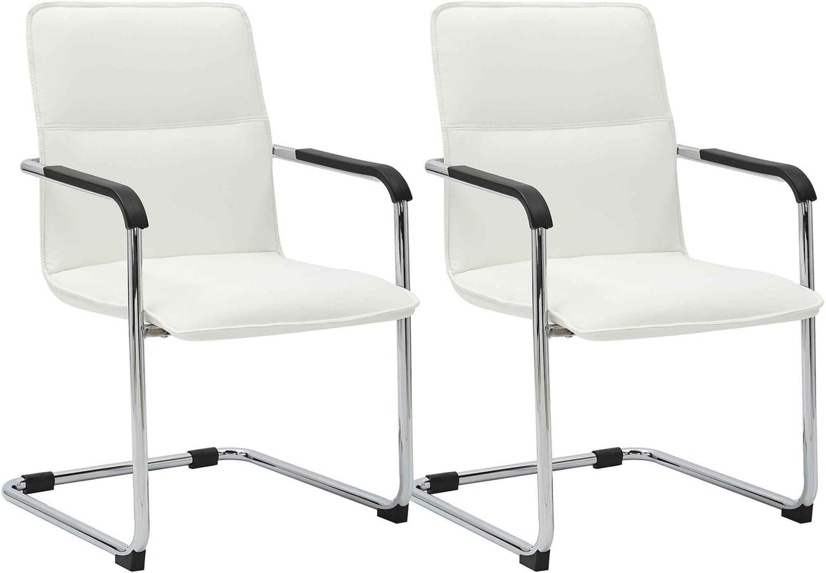 2er Set Besucherstuhl Seattle weiß