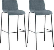 Set van 2 barkrukken Hover Stof blauw,zwart blau