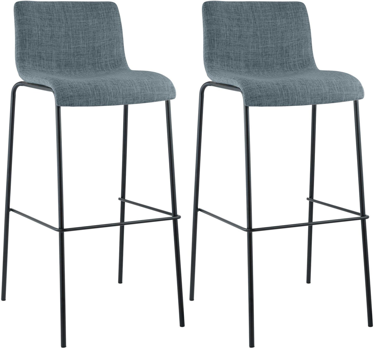 Set van 2 barkrukken Hover Stof blauw,zwart blau