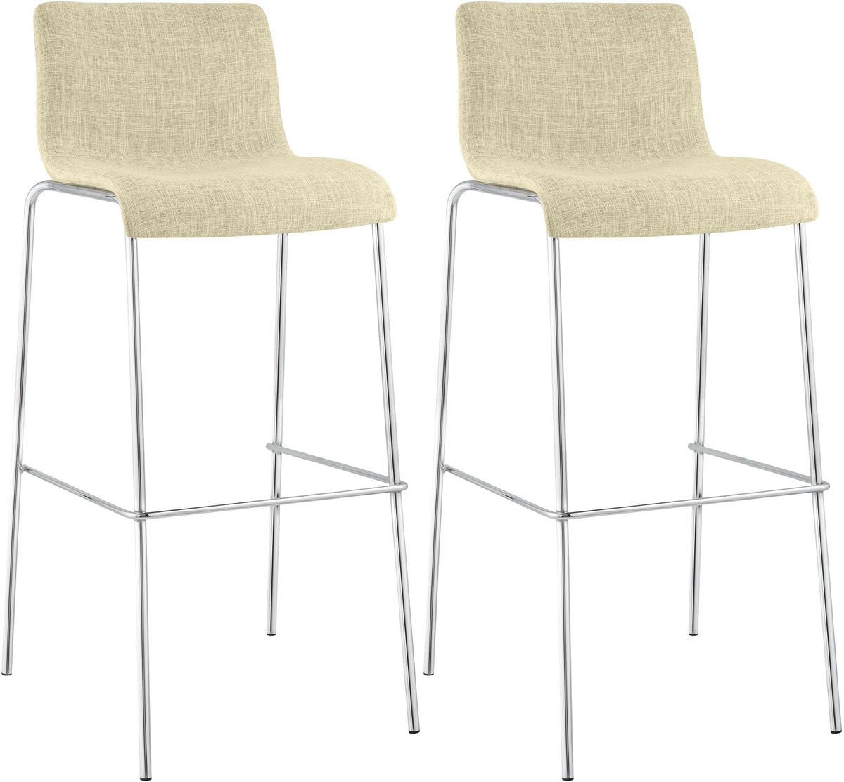 Set van 2 barkrukken Hover Stof creme,chroom creme