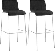 Set van 2 barkrukken Hover Stof donkergrijs,chroom dunkelgrau