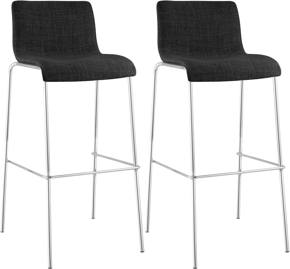 Set van 2 barkrukken Hover Stof donkergrijs,chroom dunkelgrau