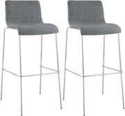 Set van 2 barkrukken Hover Stof licht grijs,chroom hellgrau