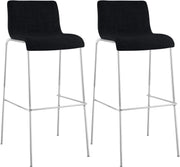 Set van 2 barkrukken Hover Stof zwart,chroom schwarz