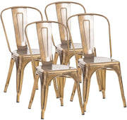 Set van 4 stapelstoelen Benedikt goud gold