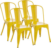 Set van 4 stapelstoelen Benedikt geel gelb