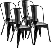 Set van 4 stapelstoelen Benedikt zwart schwarz