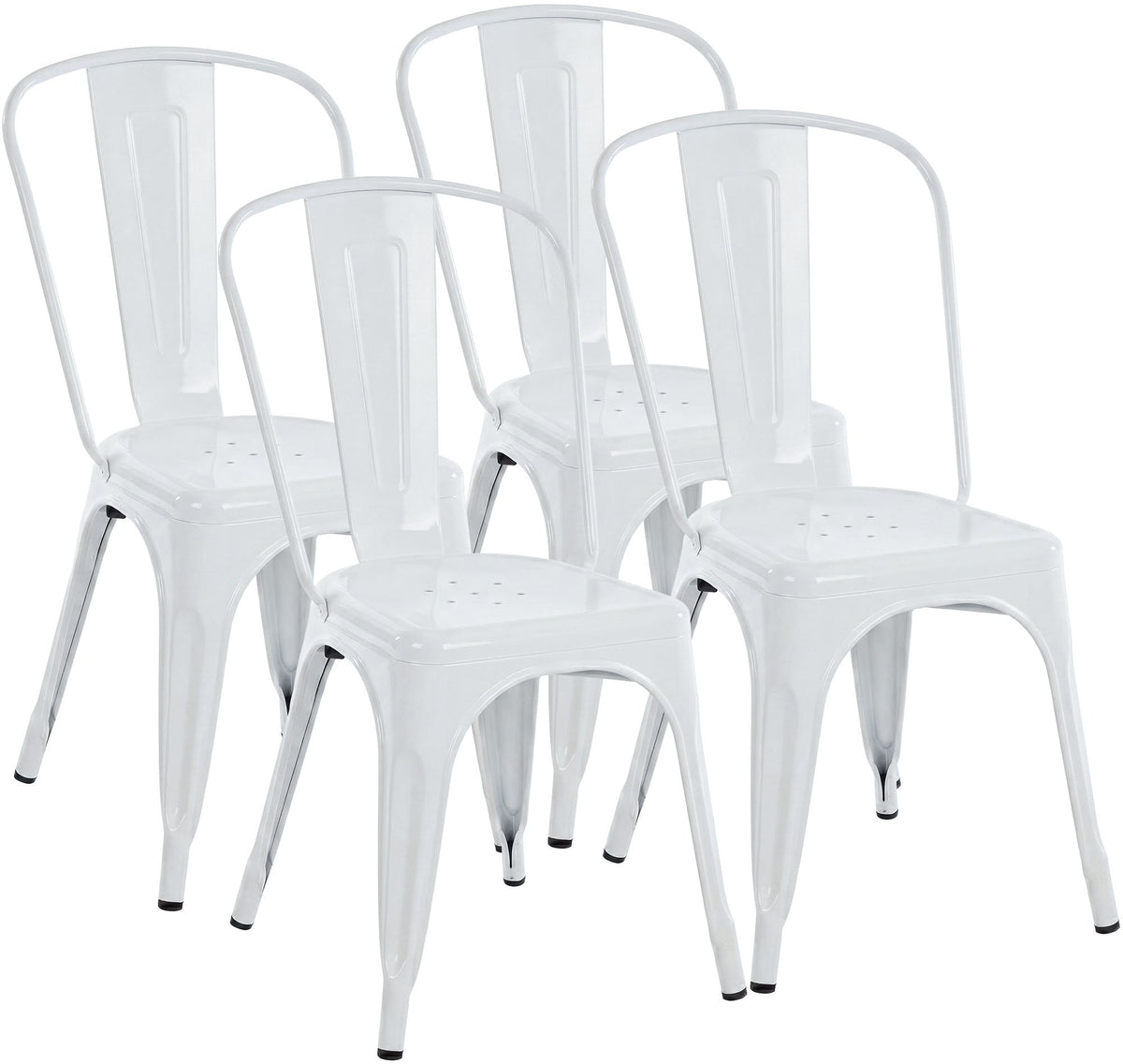 Set van 4 stapelstoelen Benedikt wit weiß