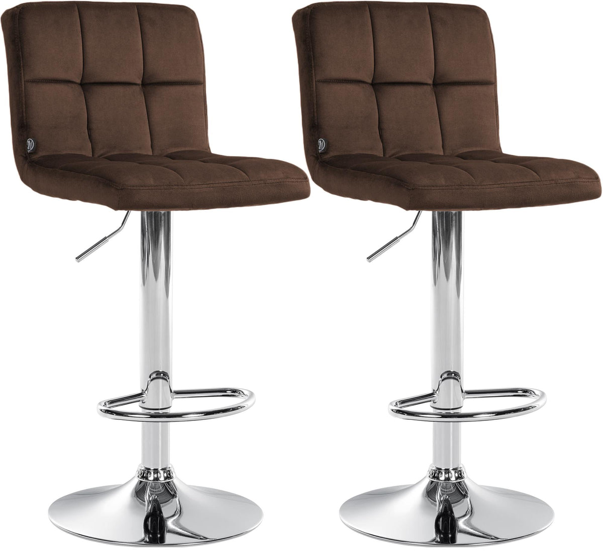 Set van 2 Barkrukken Peru Fluweel bruin,chroom braun