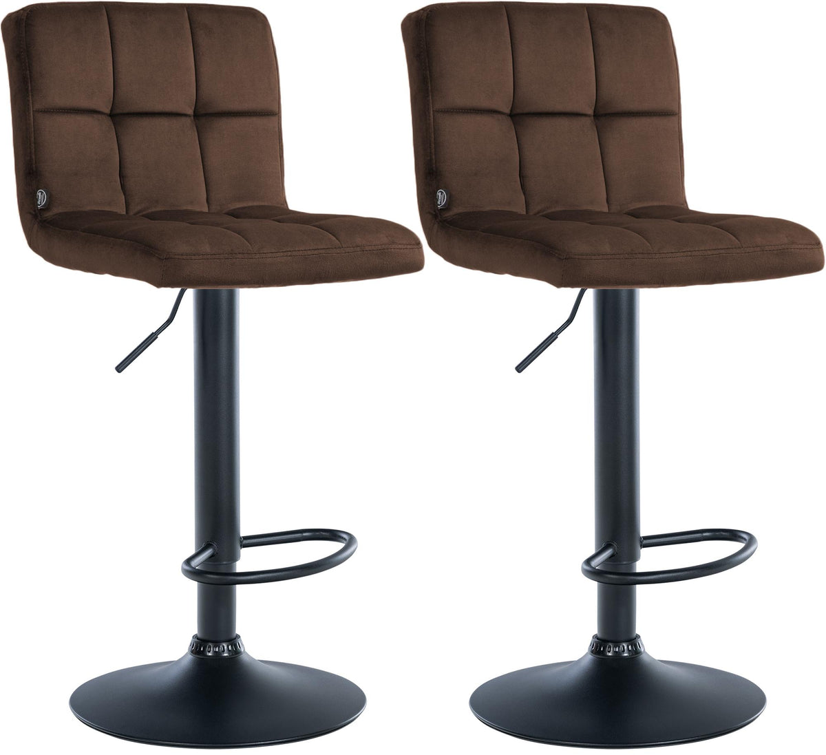 Set van 2 Barkrukken Peru Fluweel bruin,zwart braun
